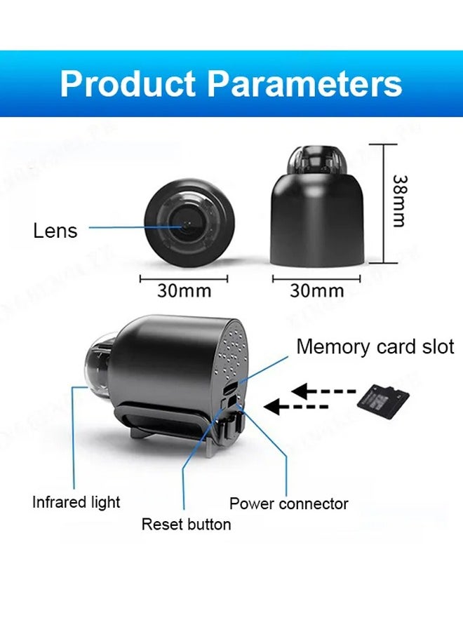 Generic - Wireless Network Camera Mini WiFi Camera 1080P HD Home Night Vision Remote Monitoring Micro Baby Monitor Supports Video Playback Function - Image 1
