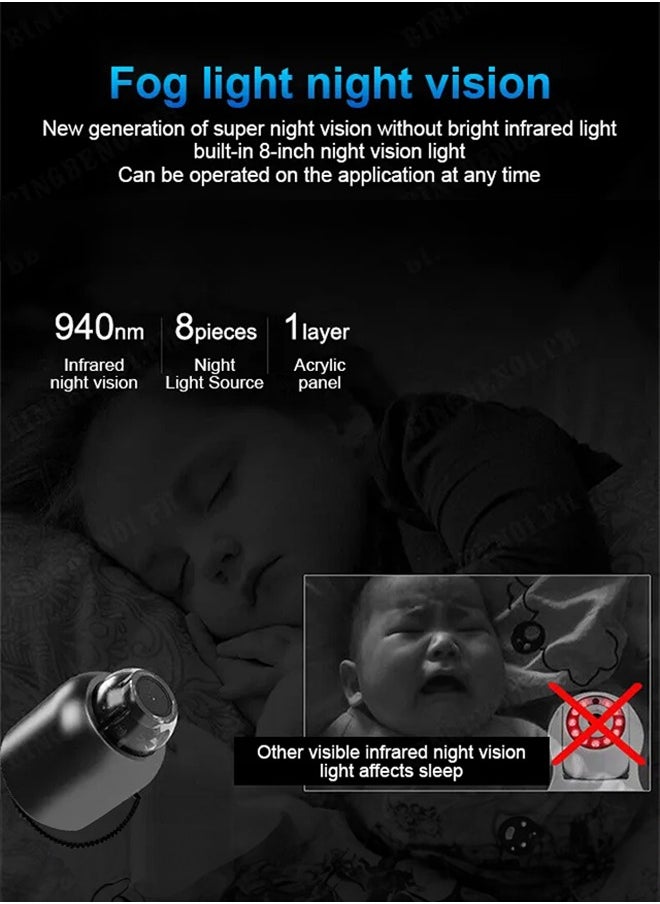 Generic - Wireless Network Camera Mini WiFi Camera 1080P HD Home Night Vision Remote Monitoring Micro Baby Monitor Supports Video Playback Function - Image 1