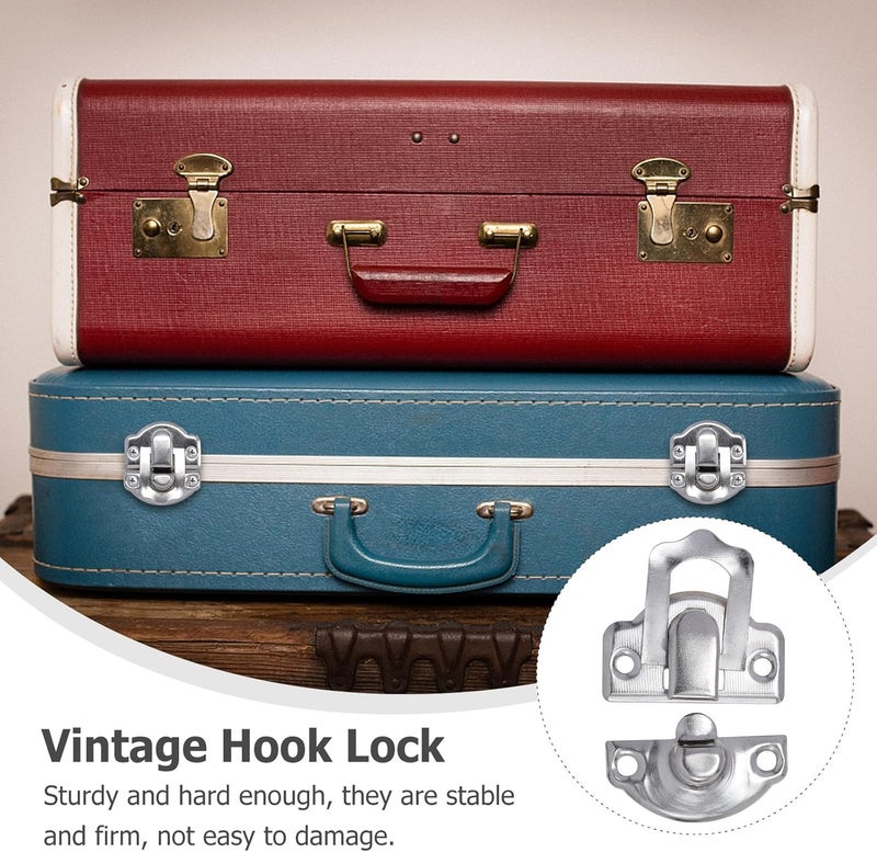 50Pcs Vintage Box Buckle and Jewelry Box Lock Set, Antique Metal Panel Latch for Wooden Cases and Home Furniture Accessories, Retro Style Hasp Suitable for Toolbox and Suitcase - Image 4