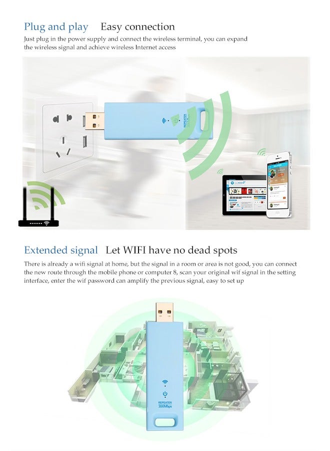 300Mbps Range Extender Repeater, Mini Compact Internet Booster for Home, Wireless Signal Repeater, Signal Enhancer - Image 4