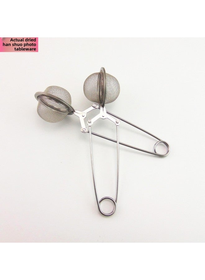 Stainless Steel Heart-shaped Tea Ball Strainer Five-star Tea Leach Bag Kitchen Utensils Infuser Clip-Color:5.5 Mesh Tea Clip 304 Material - Image 1