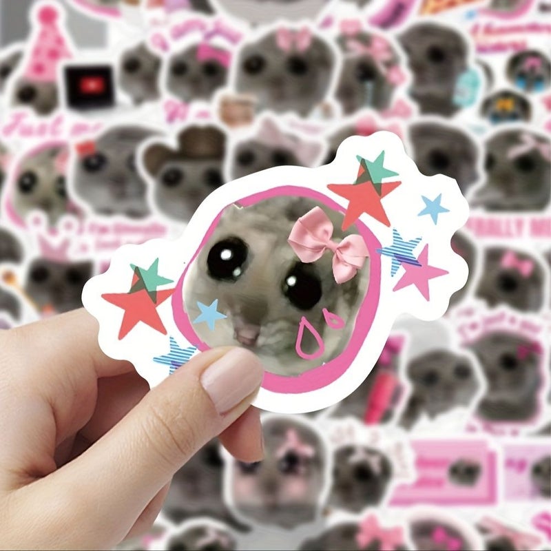 120 Sheets Sad Hamster Stickers for DIY Luggage Notebook Phone Decor - Image 3