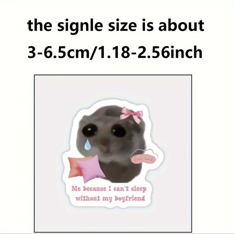 120 Sheets Sad Hamster Stickers for DIY Luggage Notebook Phone Decor - Image 2