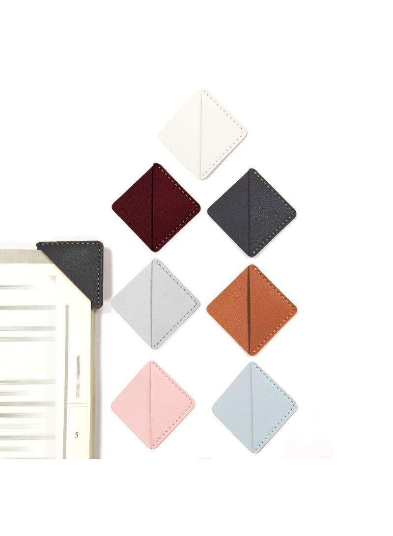 Leather Corner Bookmark, 7 Pcs Cute Handmade Book Reading Gift for Book Lovers, Women & Kids, Perfect for Home & School - Image 1