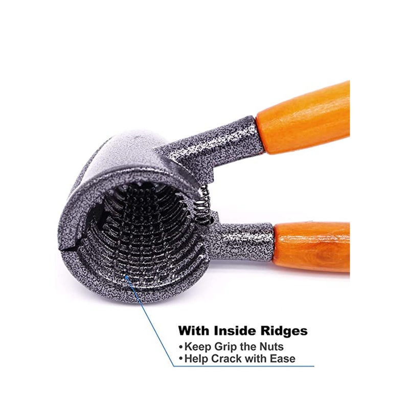 SOLARAE Heavy Duty Nutcracker Pecan Walnut Plier Opener Tool with Wood Handle - Image 4