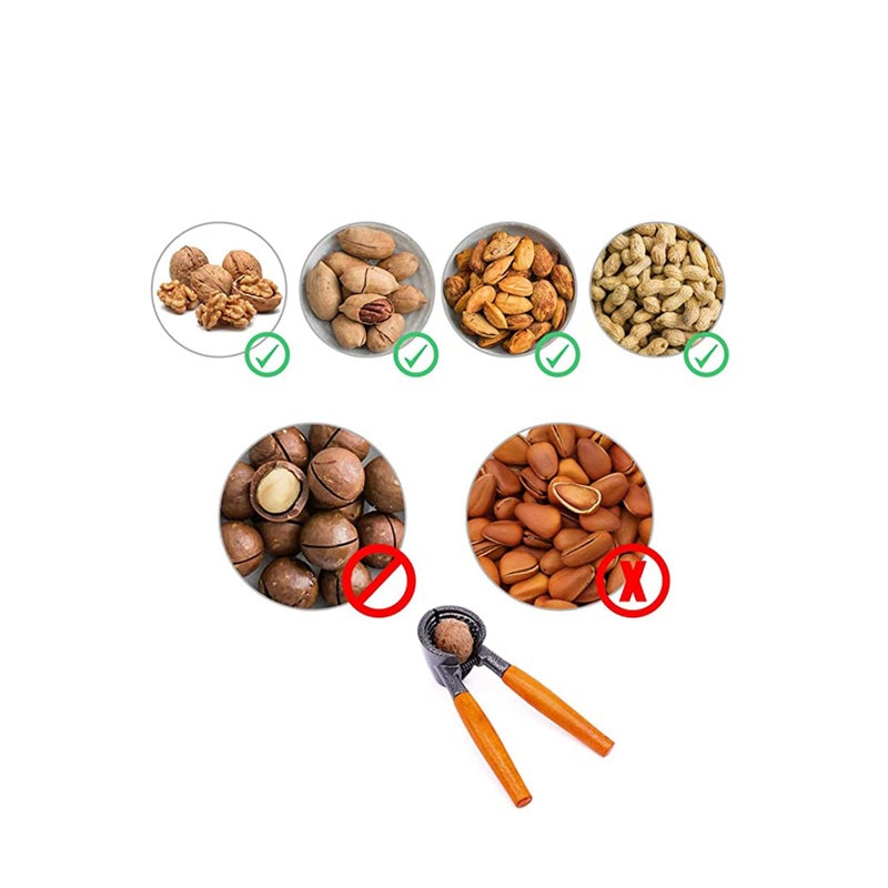 SOLARAE Heavy Duty Nutcracker Pecan Walnut Plier Opener Tool with Wood Handle - Image 3