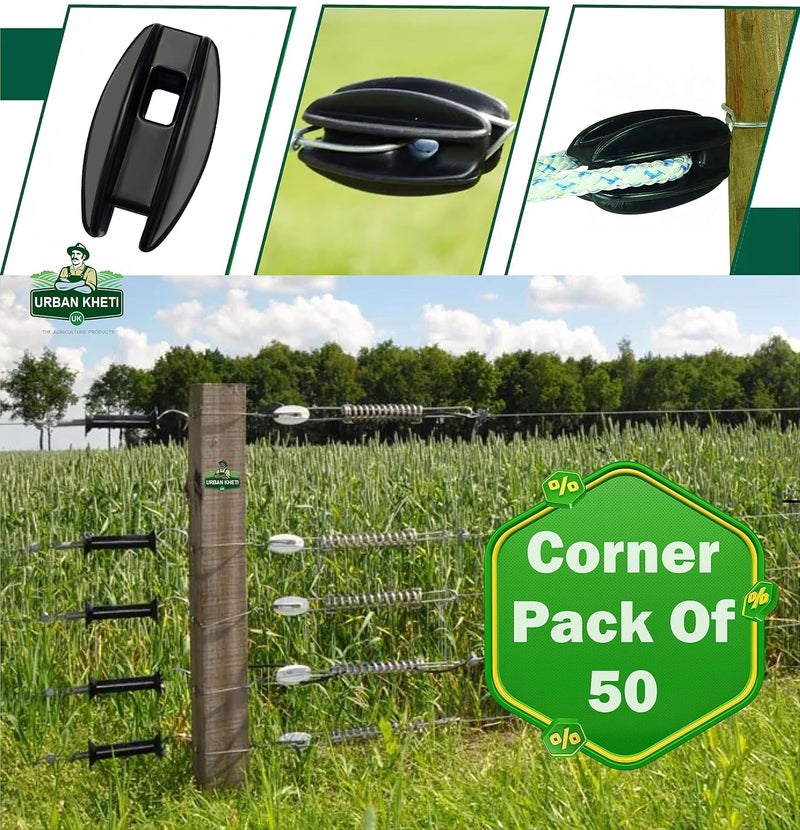 UrbanKheti Corner Insulator for Solar Fencing (Pack of 50)”Extra Long-Lasting” India’s No 1 Agriculture Product for Zatka Machine Electric Fencing/Farm/Garden (Pack of 50) - Image 2
