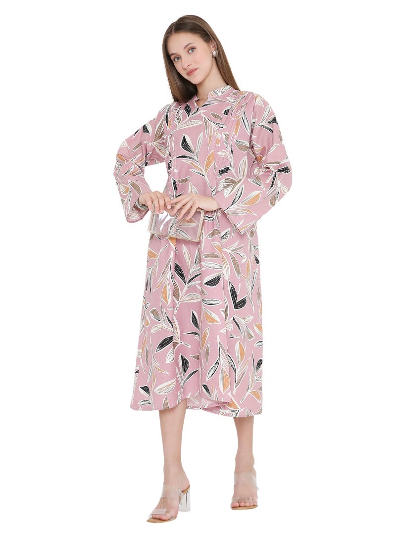 HANA & SARA UNIQUE PRINTED SHORT FARASHA MODEST WEAR ARABIC  JALABIYA DRESS - Image 5