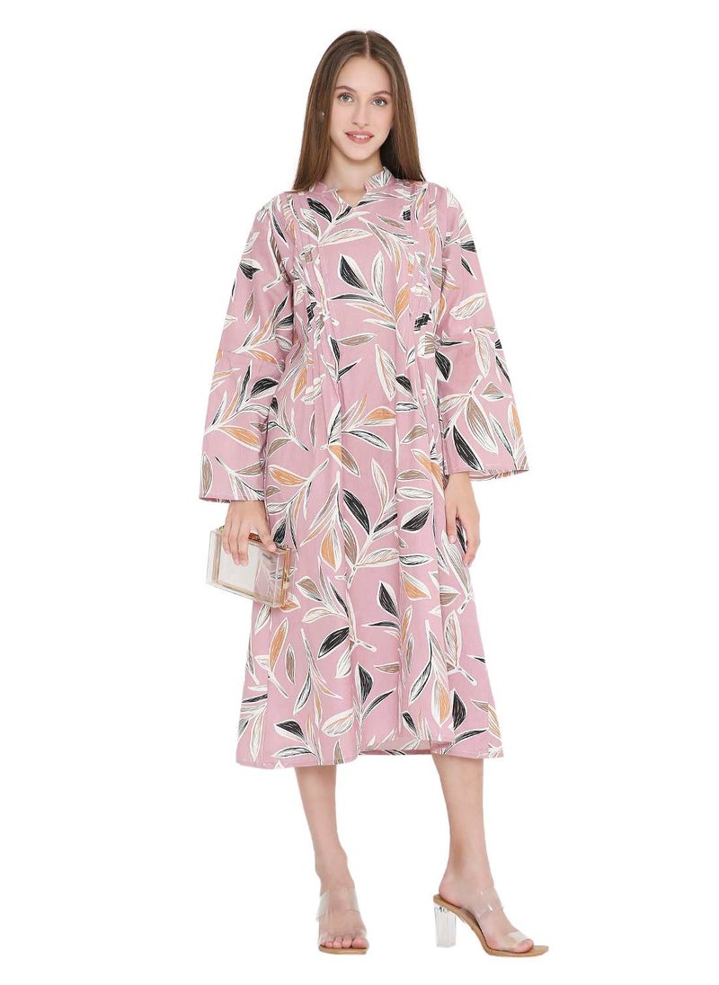 HANA & SARA UNIQUE PRINTED SHORT FARASHA MODEST WEAR ARABIC KAFTAN JALABIYA DRESS  - Image 4