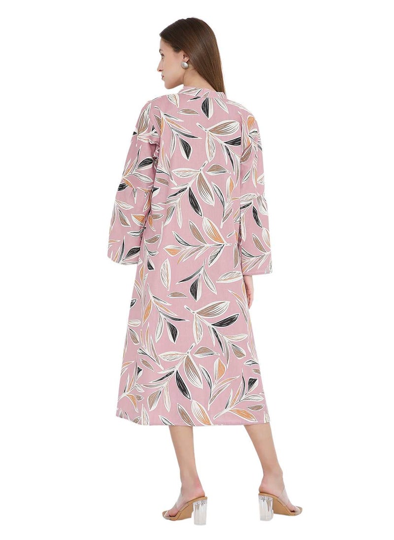 HANA & SARA UNIQUE PRINTED SHORT FARASHA MODEST WEAR ARABIC KAFTAN JALABIYA DRESS  - Image 2