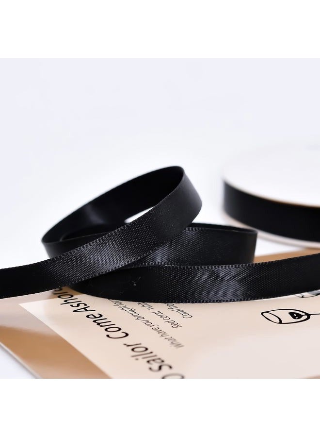 Ribest Black and White Double Faced Satin Ribbon, 3/8 Inch Decorative Ribbon Black for Gift Wrapping Crafts Hair Bows Sewing Wedding Birthday, 2 Rolls Total 20 Yards - Image 3