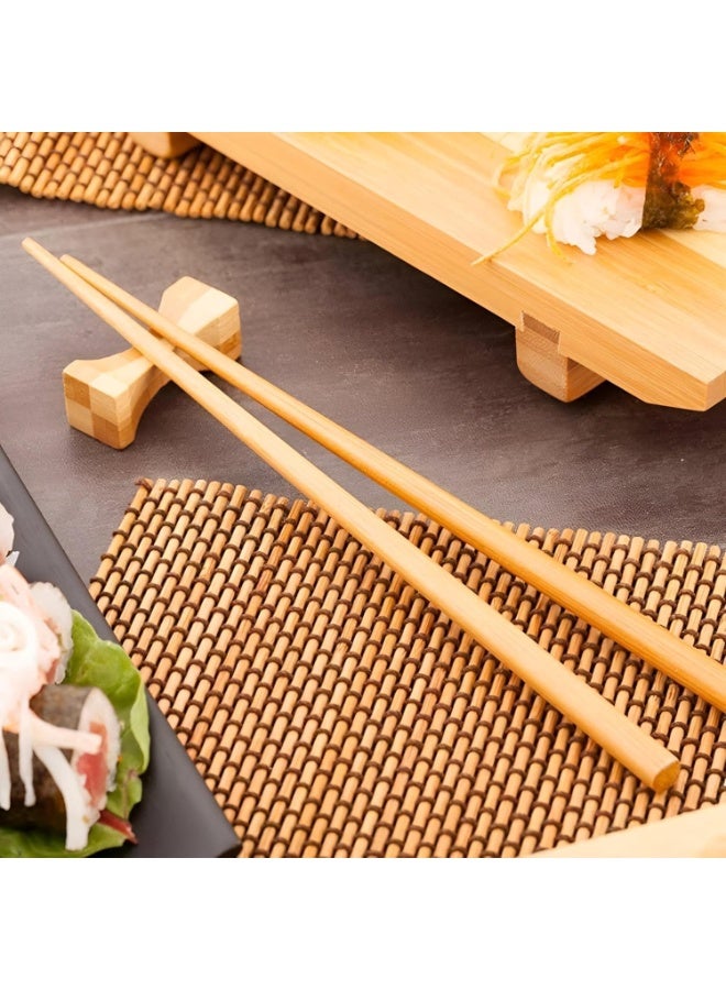 عيدان طعام يابانية، طبيعية قابلة لإعادة الاستخدام، ناعمة ومزخرفة، طقم من 10 أزواج، للسوشي، النودلز، الرامن، والمأكولات الصينية - Image 5