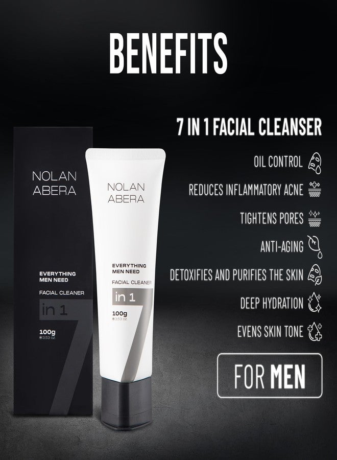 ABERA Nolan Daily Facial Cleanser for Men - Oil Control & Deep Cleansing, 3.53oz - Image 2