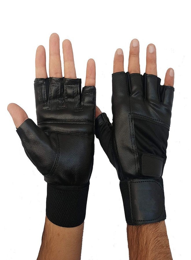 DRAUSS Power Muscles Gym Gloves, Cycling Gloves, Riding Gloves, Stretchable Size for Both Men and Women, Odor-Free and Clean- (Black) - Image 1