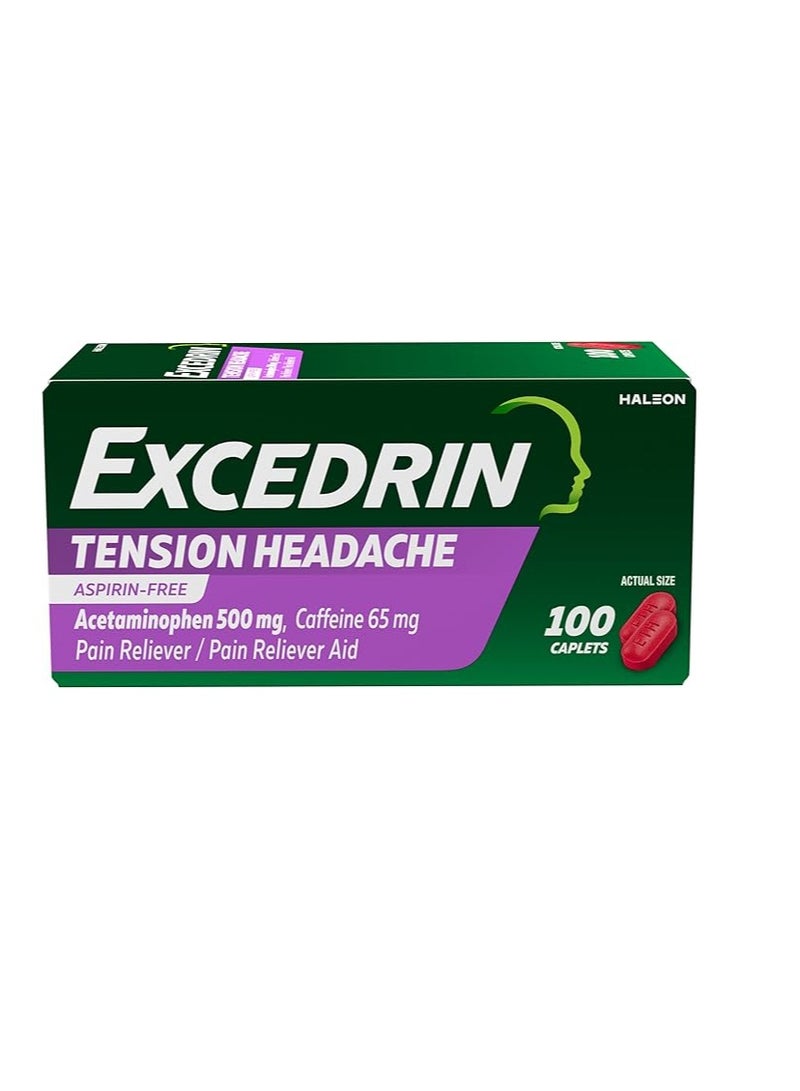 كبسولات تخفيف صداع التوتر بدون الأسبرين لتخفيف آلام الرأس والرقبة والكتف - عدد 100