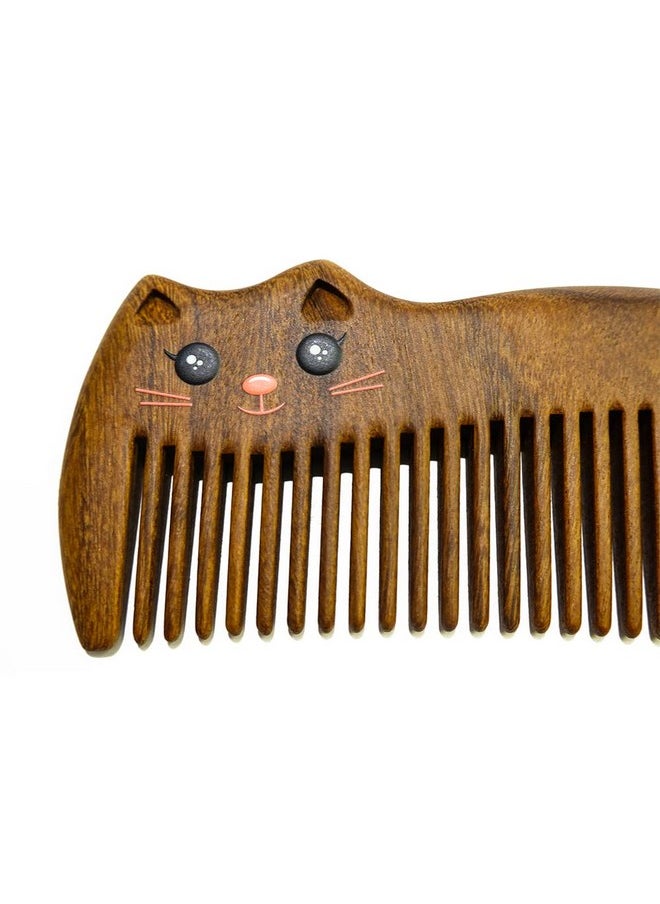 TAN MUJIANG Antistatic Wood Shaped Kitty Cat Comb  - Image 4