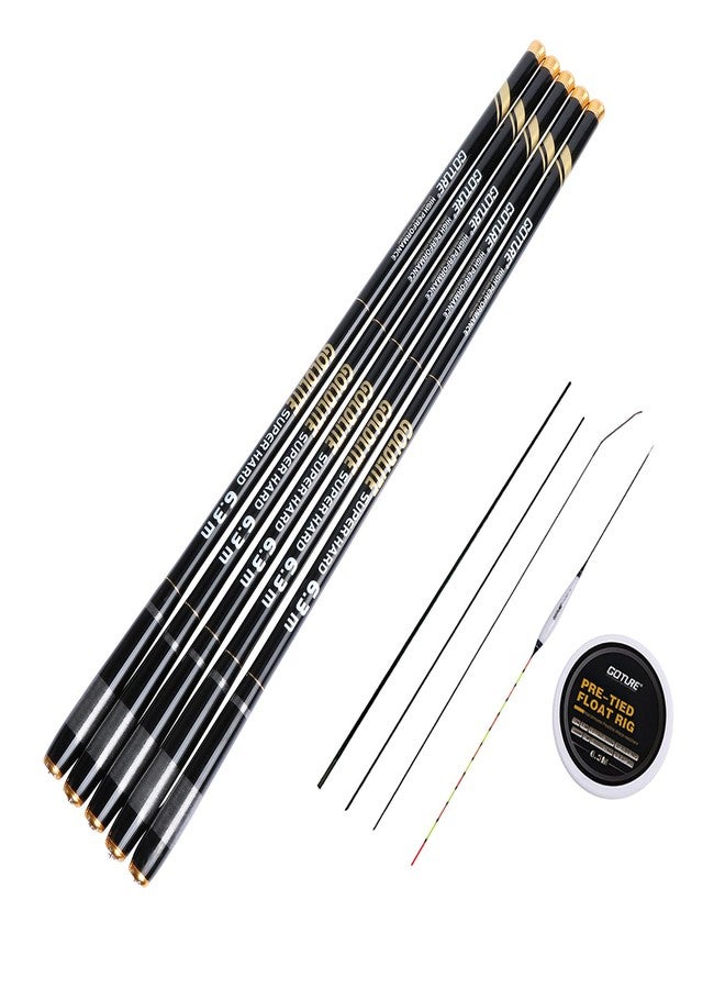 Goture Telescopic Tenkara Fishing Rod Set, Collapsible Crappie Rods 1 Piece Portable Hand Fishing Poles Carbon Fiber Telescoping Stream with Line 12 15 18 20 21 24Ft - Image 1