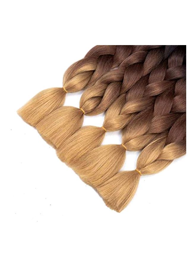 NIBEMINENT 5-Piece Jumbo Braided Hair Extension Set Beige/Brown/Black 60centimeter - Image 2