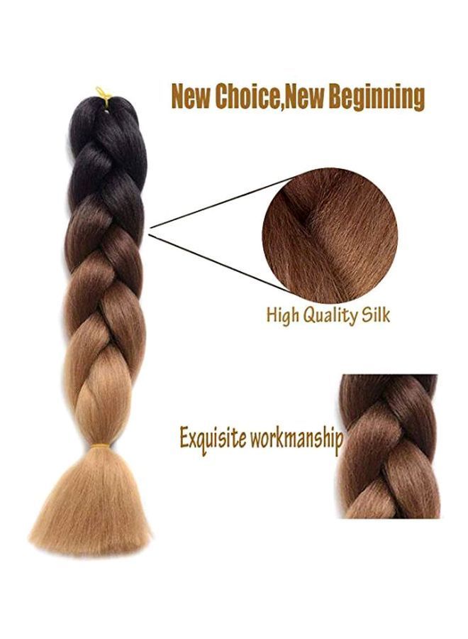 NIBEMINENT 5-Piece Jumbo Braided Hair Extension Set Beige/Brown/Black 60centimeter - Image 3