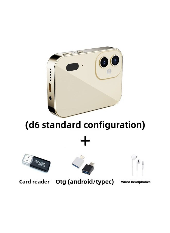Generic D6 Three Camera CCD HD Digital Camera Movie Music Smart Camera Touch Screen Student Card Camcorder-Body Color:D6 Gold Standard + Card Reader Otg Headphone Cable  - Image 1