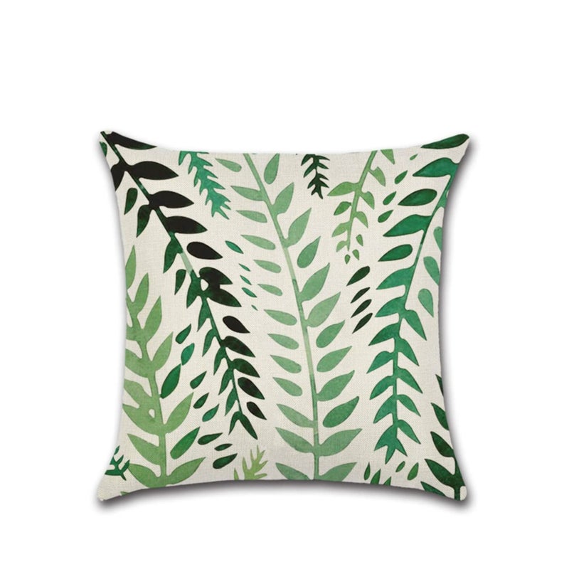 Barakah Outdoor Decorative Cushion Covers 45x45 cm Waterproof Pillow Covers Tropical Leaf Outdoor Cushions Patio Garden Geometric Pillowcases for Bench Sofa Home Decor Set of 4 - Image 5