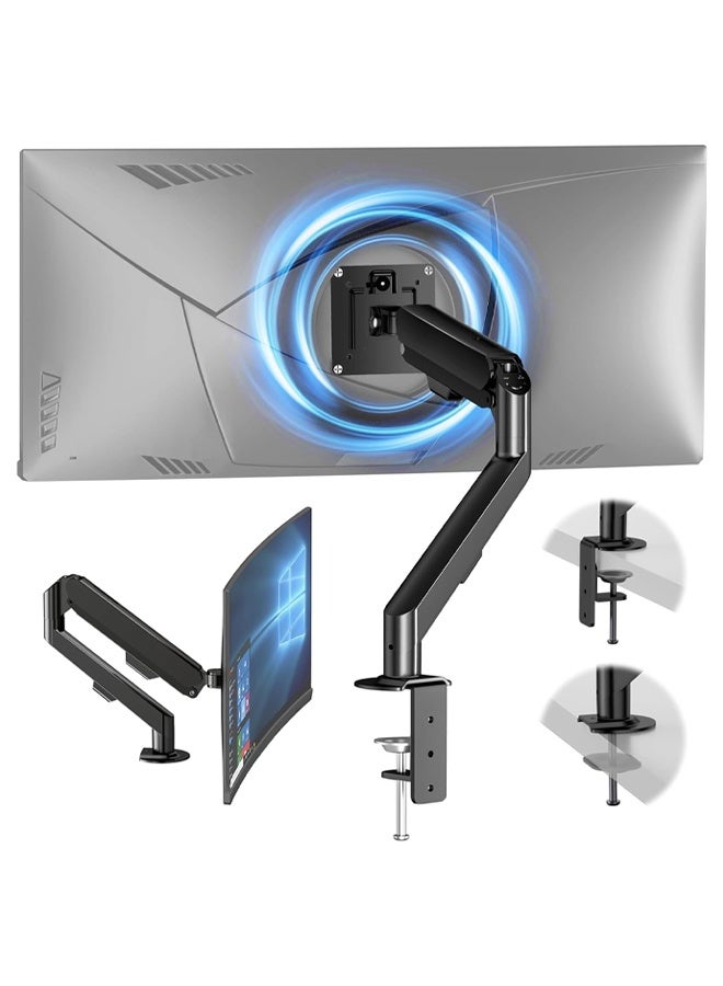 DUNISO Single Monitor Arm - Ergonomic Monitor Stand VESA Mount, Gas Suspension, Adjustable, for 17-35" Screens  - Image 1
