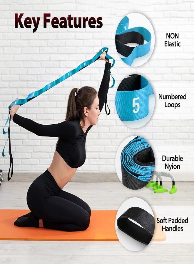 Acozycoo Stretching Strap with 10 Loops-Yoga Strap for Physical Therapy,Home Workout,Pilate & Flexibility Training,Non Elastic Exercise Stretch Band for Hamstring,Leg Stretcher Belt,Flexibility Fascia - Image 3
