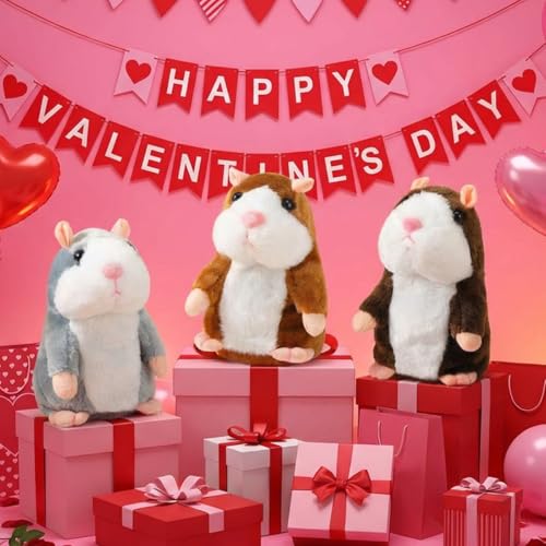 Motionchic 3 Pcs Talking Hamster Repeats What You Say Interactive Stuffed Plush Animal Hamster Toys Talking Mouse Toys for Kids Birthday Wedding Graduation Gifts Boys Girls Early Learning - Image 5