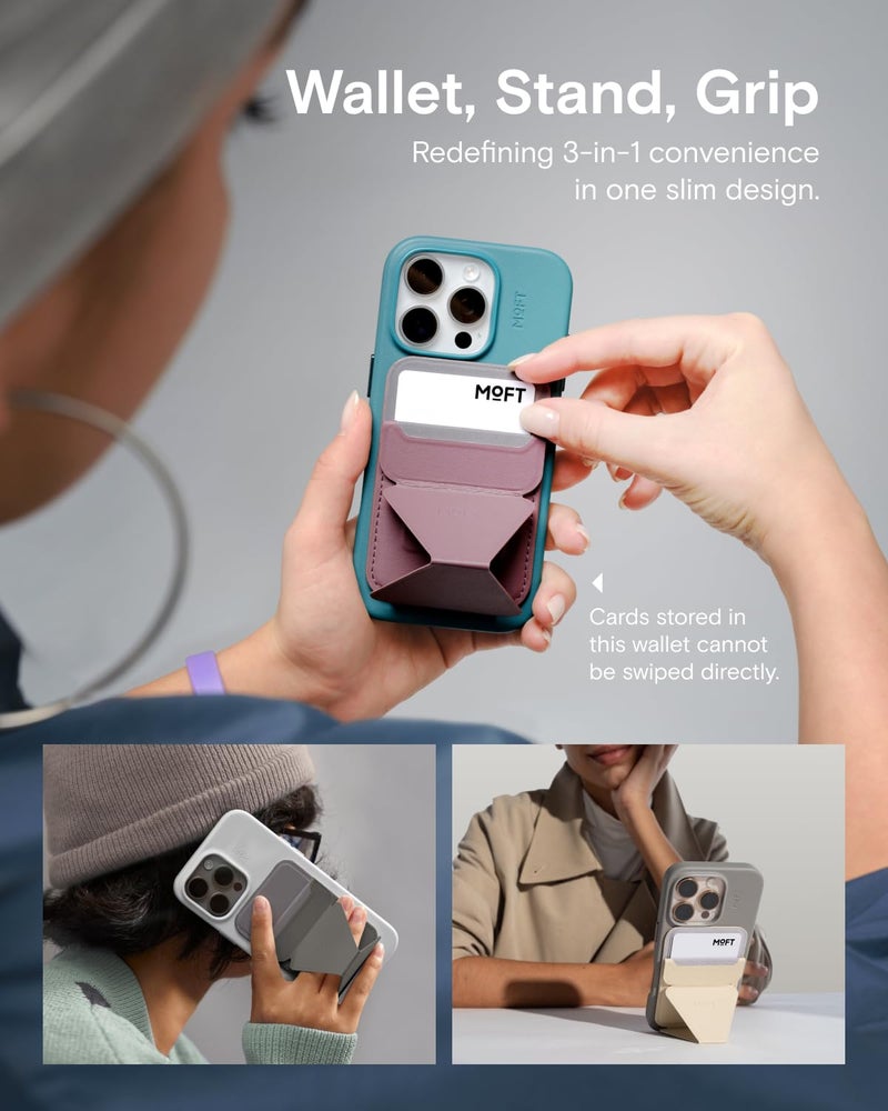 MOFT Magnetic Wallet Stand Compatible with iPhone 17/16/15/14/13/12 Series, Angle Adjustment & Magsafe Compatible MOVAS Phone Stand,Sienna Brown - Image 3