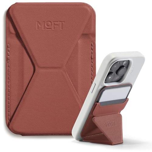 MOFT Magnetic Wallet Stand Compatible with iPhone 17/16/15/14/13/12 Series, Angle Adjustment & Magsafe Compatible MOVAS Phone Stand,Sienna Brown - Image 1