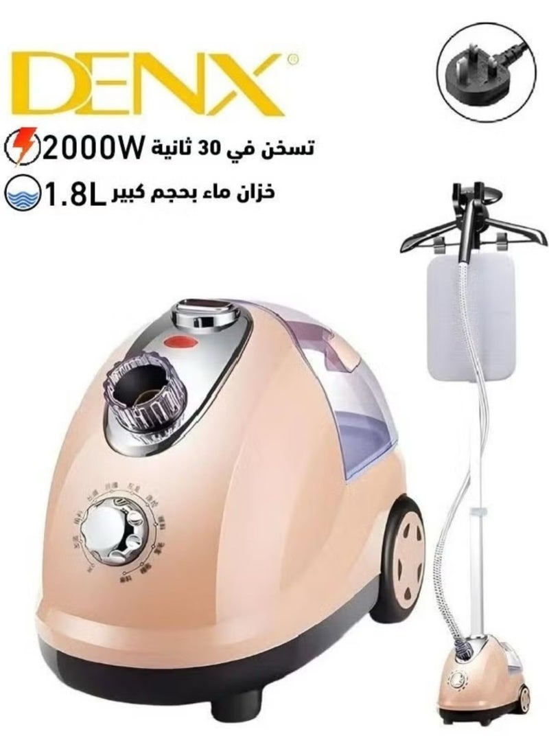 Denx 2000W High Power Portable Vertical Steamer Iron Remove Wrinkles Fast  Professional Garment Steamer, 2 in 1, Flatbed Vertical Steamer, 2000W, Fast Heating with 1.8L Water Tank , From Denx - Image 1