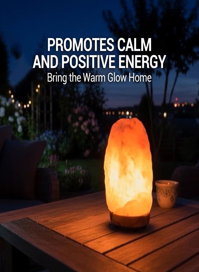 Himalayan Glow Salt Lamp 7-10” (6-8 lb) with Dimmer Switch - All Natural and Handcrafted with Wooden Base and Light Bulb - Image 5
