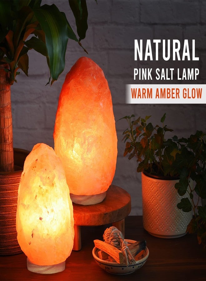 Himalayan Glow Salt Lamp 7-10” (6-8 lb) with Dimmer Switch - All Natural and Handcrafted with Wooden Base and Light Bulb - Image 4