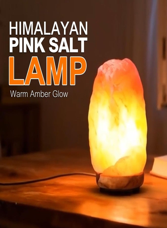 Himalayan Glow Salt Lamp 7-10” (6-8 lb) with Dimmer Switch - All Natural and Handcrafted with Wooden Base and Light Bulb - Image 2