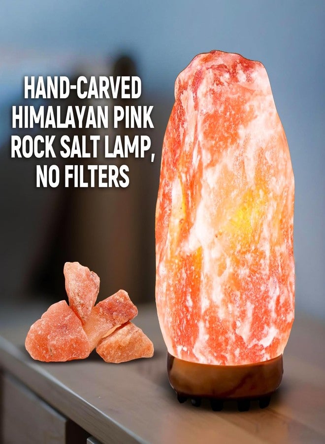 Himalayan Glow Salt Lamp 7-10” (6-8 lb) with Dimmer Switch - All Natural and Handcrafted with Wooden Base and Light Bulb - Image 3