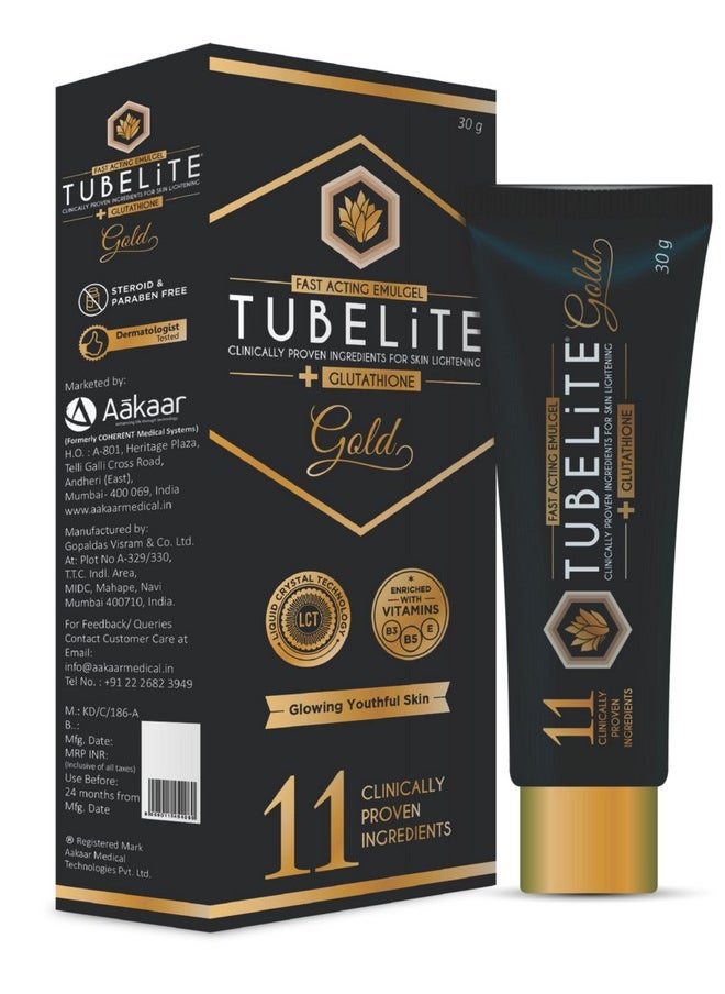 Tubelite + Glutathione Gold Cream For Radiant And Even Skin Tone 30Gm  - Image 1