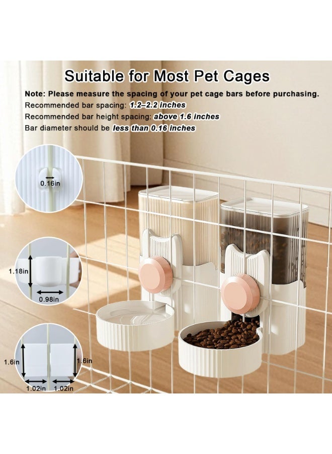 general Hanging Automatic Pet Feeder Water Dispenser Set, 1000mL Rabbit Food Bowl Water Bottle Cage-Mounted Gravity Hanging Feeder for Small Pets Rabbits Ferrets Cats Dogs Guinea Pigs - Image 2