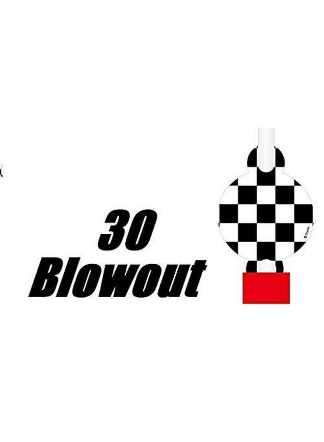 Oojami Serves 30 Complete Party Pack Race Car Theme 30 Birthday Party Hats 30 Blowouts 30 Treat Bags 20 Diy Photo Props 14 Swirls 2 Pennant Banners 1 Backdrop Ideal For Race Car Theme Birthday Party - Image 4