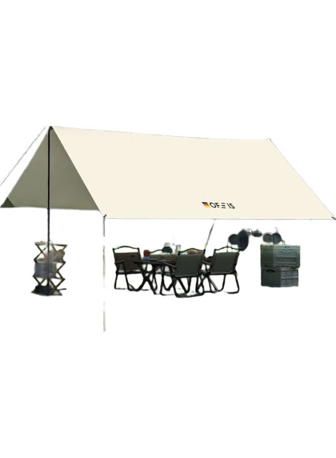 OFEIS German Outdoor Tarp Tent, Outdoor Camping Equipment, Rainproof, Sun-Resistant, Sunshade Canopy, Silver Tarp, 12 Square Meters - Image 3