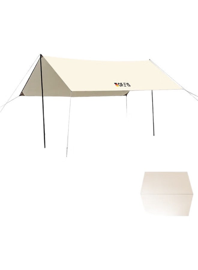 OFEIS German Outdoor Tarp Tent, Outdoor Camping Equipment, Rainproof, Sun-Resistant, Sunshade Canopy, Silver Tarp, 12 Square Meters - Image 1