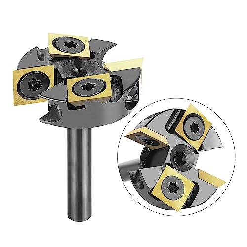 SpeTool 2+2 Flute Slab Flattening Router Bit 1/4" Shank, 1-1/4" Cutting Dia Carbide Insert Spoilboard Surfacing Bit with ATS Coating for Softwood, Hardwood, MDF - Image 3
