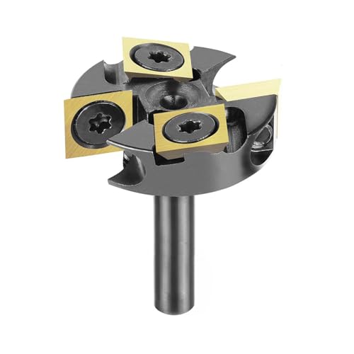 SpeTool 2+2 Flute Slab Flattening Router Bit 1/4" Shank, 1-1/4" Cutting Dia Carbide Insert Spoilboard Surfacing Bit with ATS Coating for Softwood, Hardwood, MDF - Image 1