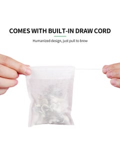 CUOPRU Corn fiber tea filter bag, disposable tea bag, with drawstring and tea bag holder, safe, natural and biodegradable, suitable for brewing coffee or tea, 8*10cm (3.15*3.94inch),200pcs  - Image 4