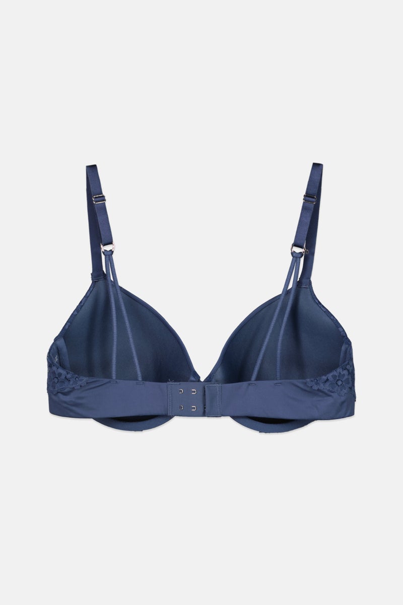 Tchibo Women Padded Underwired French Cup T-Shirt Bra, Blue  - Image 2