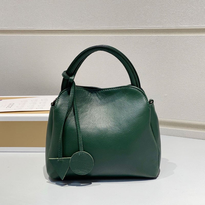 First-Layer Cowhide Genuine Leather Women'S Bag 2025 Gemstone Bag Handbag Crossbody Bag Commuter Bag Artistic Style Bucket Bag - Image 3