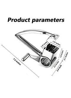 Oasisgalore Rotary Stainless Steel Cheese Grater with 4 Drum Blades - Manual Kitchen Tool  - Image 2