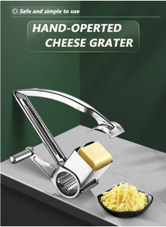 Oasisgalore Rotary Stainless Steel Cheese Grater with 4 Drum Blades - Manual Kitchen Tool  - Image 5
