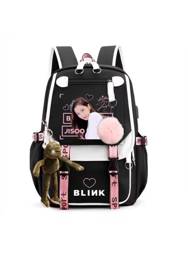 Blink Backpack with USB headphone jack, schoolbag for teenagers and primary school students, men's and women's leisure sports backpack - Image 1