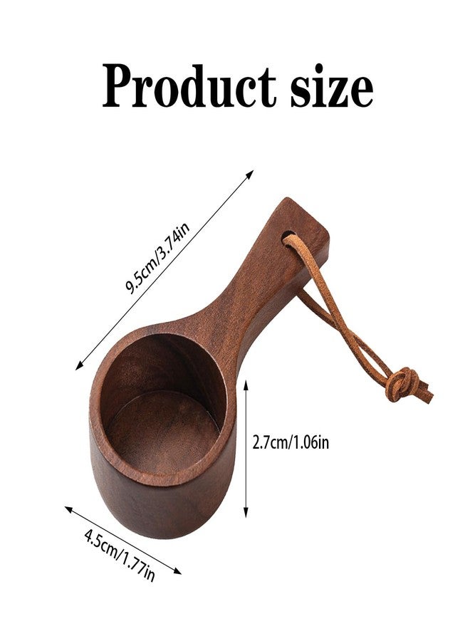 Elegaperma Wooden Coffee Scoop, Small Wooden Spoons, Short Handle Wood Measuring Cups with Lanyard, Wooden Measuring Cups Wood for Jars Containers, Sugar, Pantry Canisters, Laundry Detergent - Image 3
