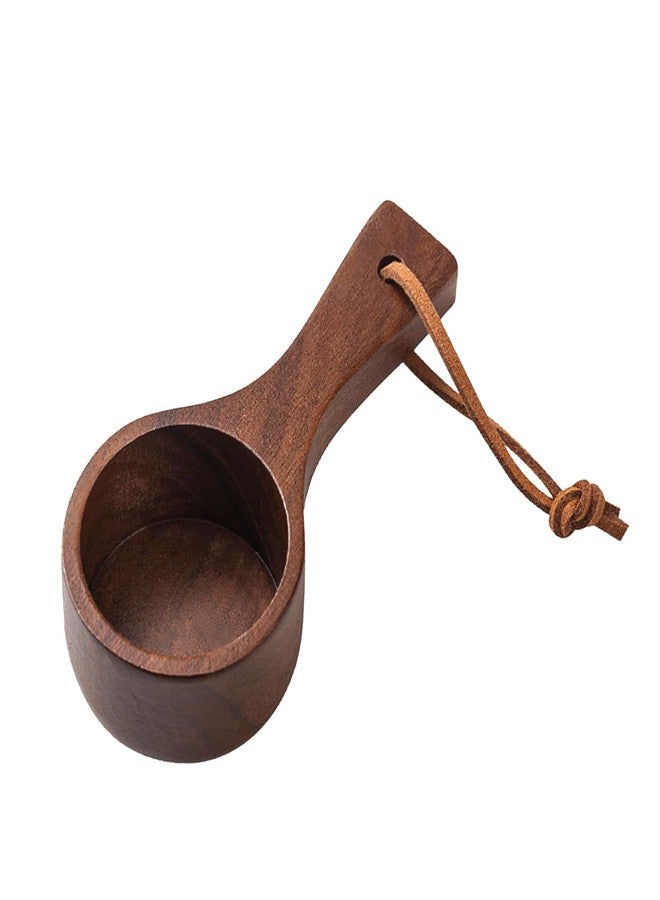 Elegaperma Wooden Coffee Scoop, Small Wooden Spoons, Short Handle Wood Measuring Cups with Lanyard, Wooden Measuring Cups Wood for Jars Containers, Sugar, Pantry Canisters, Laundry Detergent - Image 1